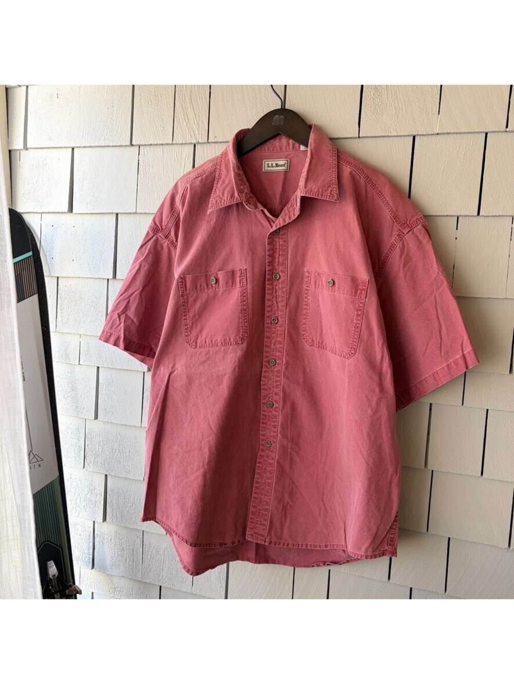 VTG 90s L.L.Bean Short Sleeve Button Up Work Shirt XL Canada